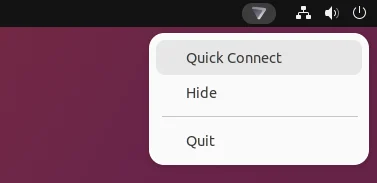 The Linux system tray icon